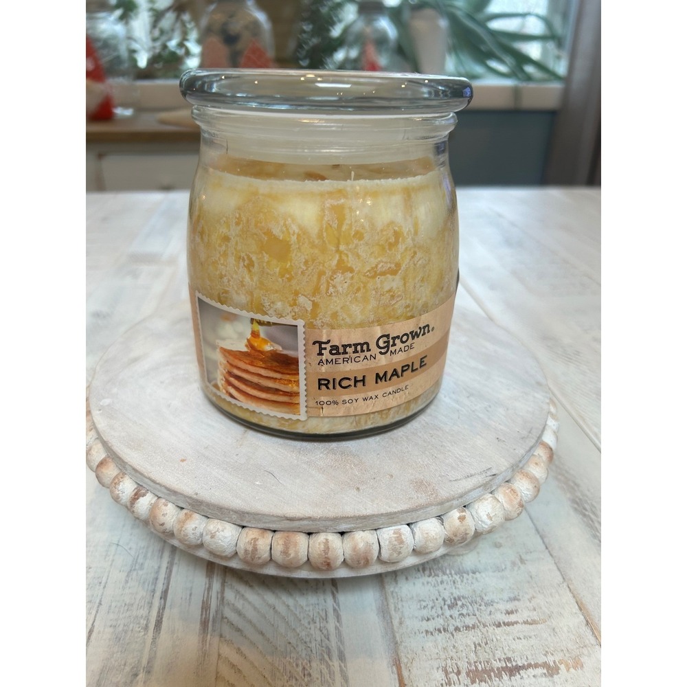 Farm Grown American Made Rich Maple Scented Candle 14oz Soy Wax Jar‎